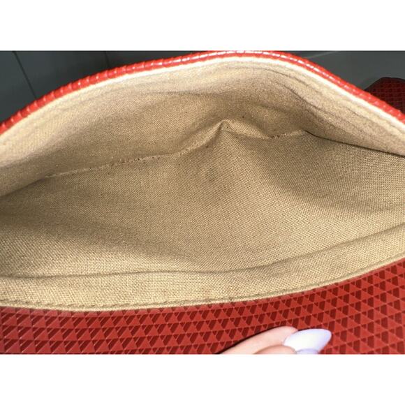 Vintage 80s Liz Claiborne Signature Crossbody Shoulder Bag Maroon Red Logo Purse - Picture 8 of 16